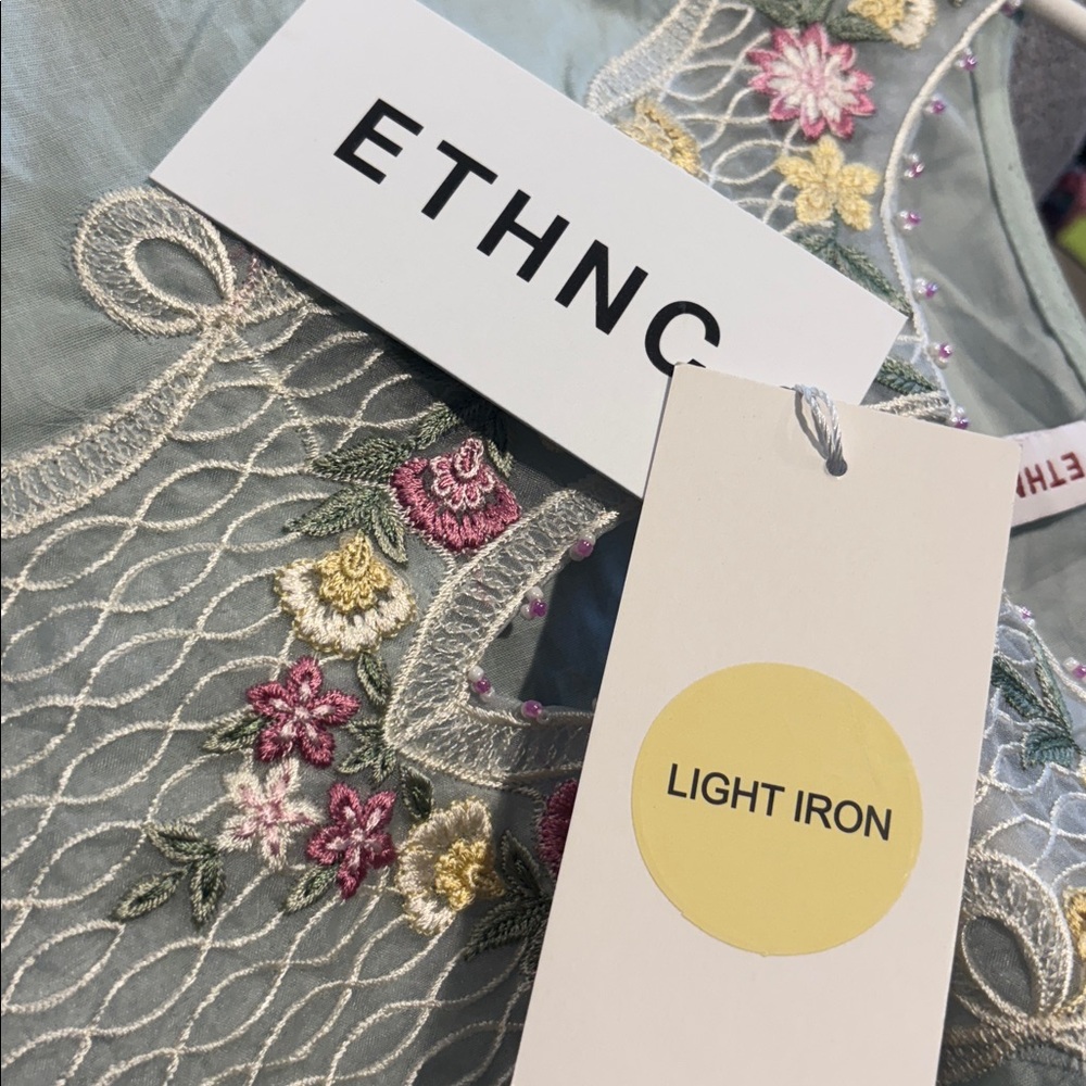 Ethnc Floral Embroidered Maxi Dress M - Picture 11 of 13